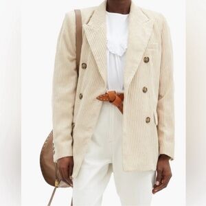 Rowing Blazers x Target Cream Corduroy Double Breasted Blazer NWT 2X DEFECT